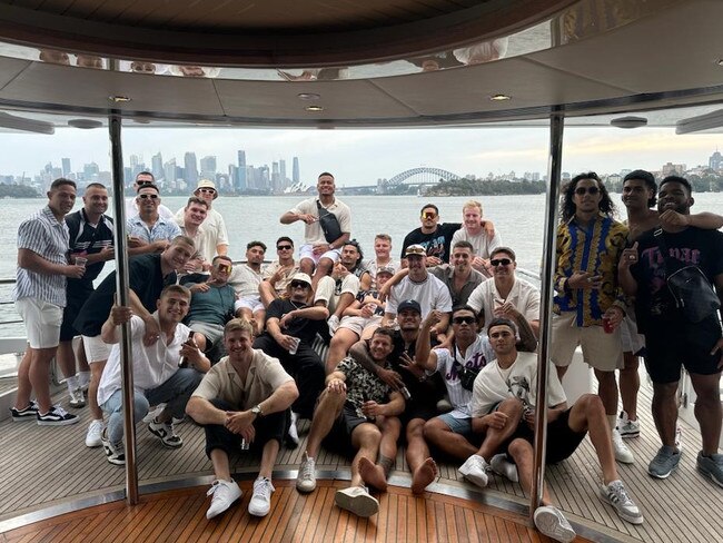 Penrith spent part of their threepeat celebrations on the Sydney Harbour. Credit: Supplied.