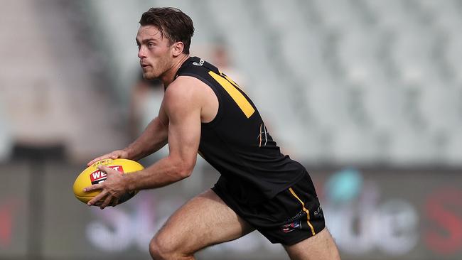 Midfielder Luke Partington earned the Magarey Medal in a stunning debut season with Glenelg. Picture: Sarah Reed