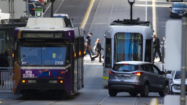 Newer model trams have can film footage to report incidents and near-misses. Picture: Sarah Matray