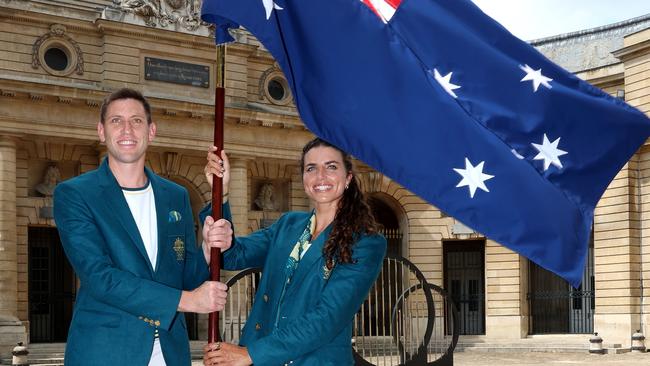 Eddie Ockenden and Jessica Fox will lead Australia through the opening ceremony on Saturday. Picture: Richard Pelham/Getty Images.