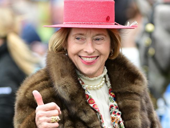 MELBOURNE, AUSTRALIA - OCTOBER 14: Trainer Gai Waterhouse poses after Military Mission won Race 3, the Neds Herbert Power Stakes, during Melbourne Racing at Caulfield Racecourse on October 14, 2023 in Melbourne, Australia. (Photo by Vince Caligiuri/Getty Images)