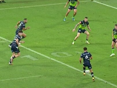 A controversial try kept the Cowboys in the game, with Fox League commentators Cooper Cronk and Andrew Voss believing Justin O'Neill was offside.