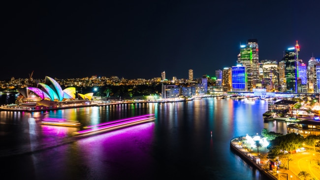 Bright harbour lights, Sydney