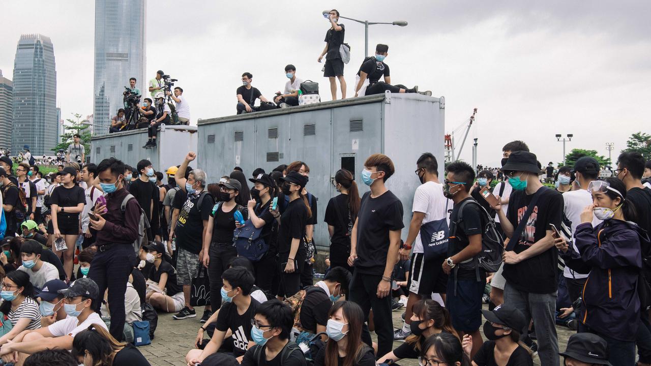 Protesters occupy major roads near Hong Kong's Legislative Council building. Picture: Billy HC Kwok/Getty Images