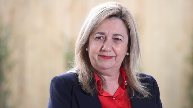 Premier Annastacia Palaszczuk speaks to media at the recently completed social housing build in Cayuga St Nerang. Picture Glenn Hampson