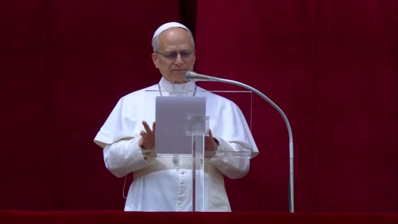 Pope Leo calls for 'no more war' in first Sunday message