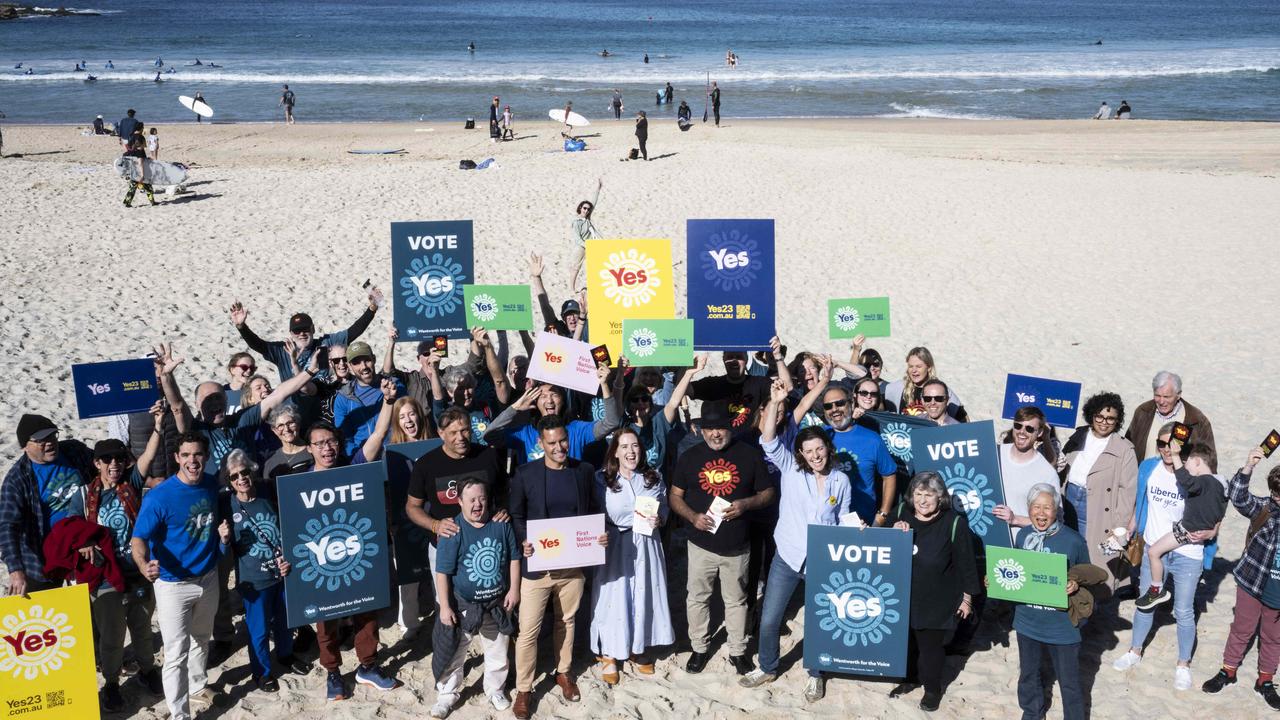 The Yes23 campaign held two events across Sydney on Sunday, including one in Bondi, and another in Parramatta. Picture: NCA NewsWire/ Monique Harmer