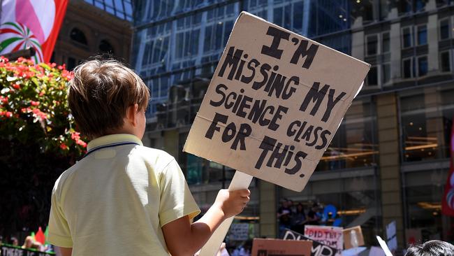 Thousands of students rally demanding action on climate change, in Sydney. Picture: AAP