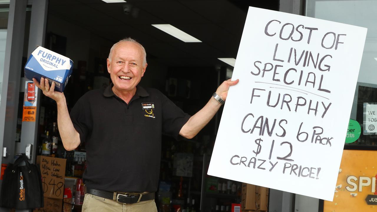 Cellarbrations owner Steve Najda has a cost of living sale. Picture: Alison Wynd