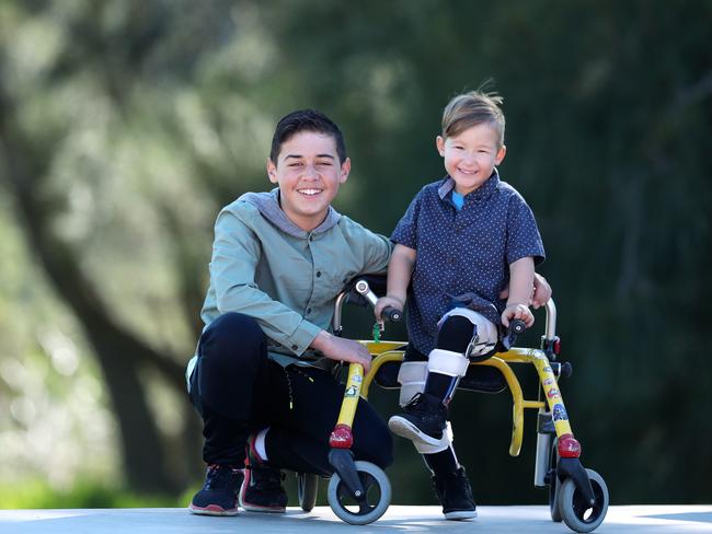 There’s a close bond between brothers Koby Ternel and Rocco Coleman. Picture: Sue Graham