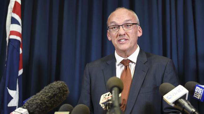 Luke Foley at state parliament resigning today after ABC journalist Ashleigh Raper accused him of sexual harassment. Picture's Darren Leigh Roberts