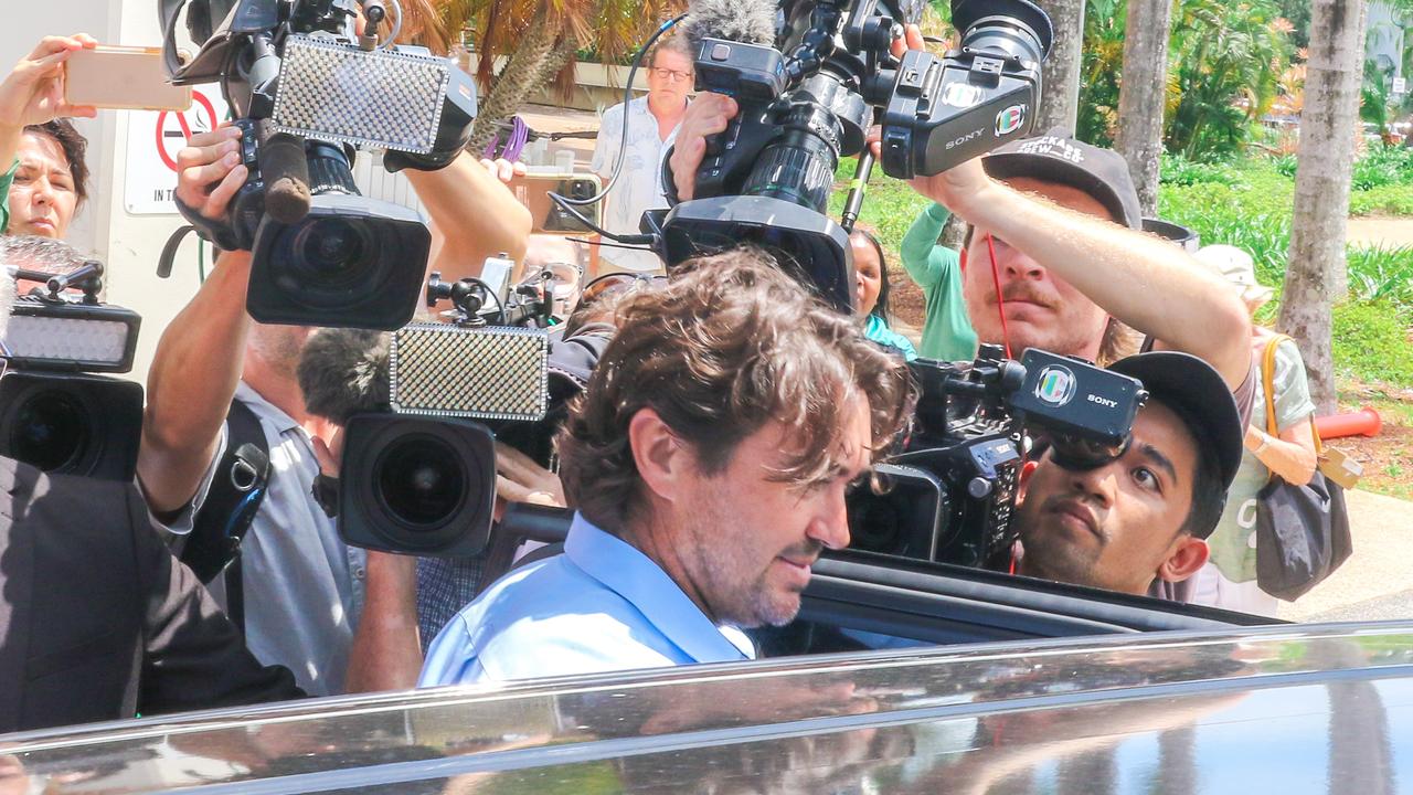 Matt Wright after attending Darwin Local Court on charges linked to the death of his Outback Wrangler co star Chris ‘Willow’ Wilson. Picture: Glenn Campbell