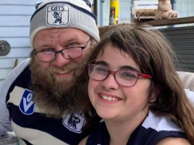 Mia with her dad Paul. The Rossiters were ‘diehard’ Cats fans.