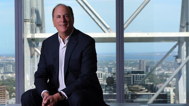 Few private citizens wield more power in America than Larry Fink, the chief executive of BlackRock. Picture: Jane Dempster / The Australian