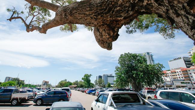 Cavenagh St Car park, where the new CDU city campus will be built. The car park was sold on Friday for $14.6 million. Picture: Glenn Campbell