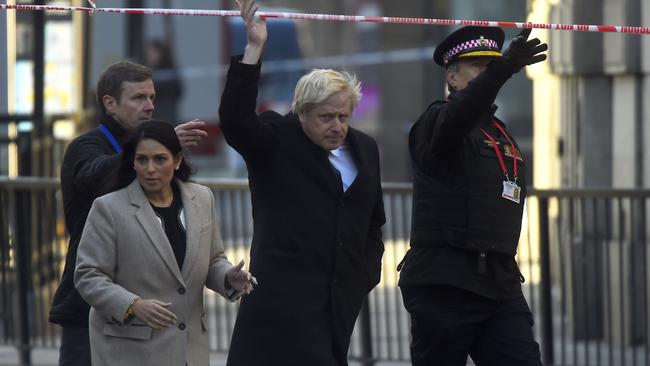 British Prime Minister Boris Johnson visiting the London Bridge attack scene. Picture: Peter Summers/Getty