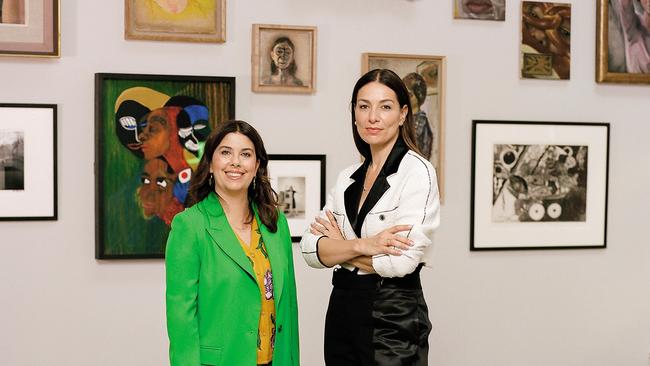 Flavia Frigeri (left) and Yana Peel at the National Portrait Gallery, London.