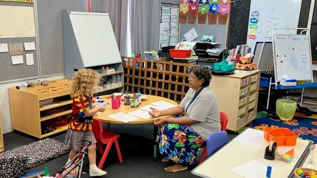 Sharon Daly teaches at Woolianna School alongside her two sisters and daughter. Picture: Supplied