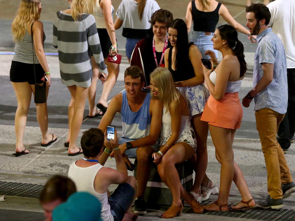 Tuesday Night at Schoolies Week on the Gold Coast. Picture: David Clark