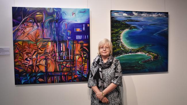 CQ Creates art competition coordinator Susan Smith with some of the 2019 entrants.