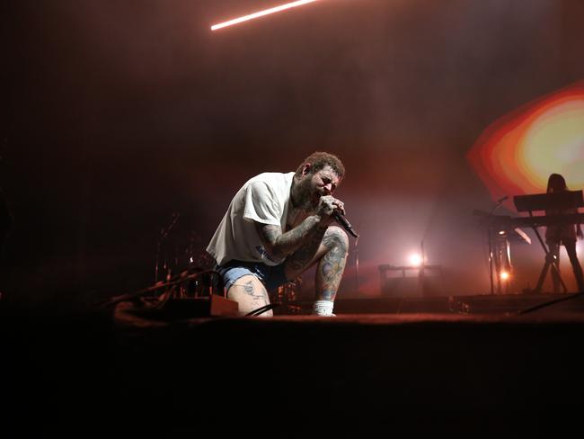 Post Malone performs at the RNA Showgrounds. Photo - Stephen Archer