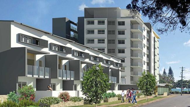 An artist impression of a multi-storey mixed-use development proposed for the Bargara foreshore. Picture: Contributed