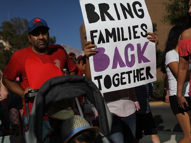 People protest against the Trump administration's immigration policies on June 21, 2018 in El Paso, Texas. Picture: AFP