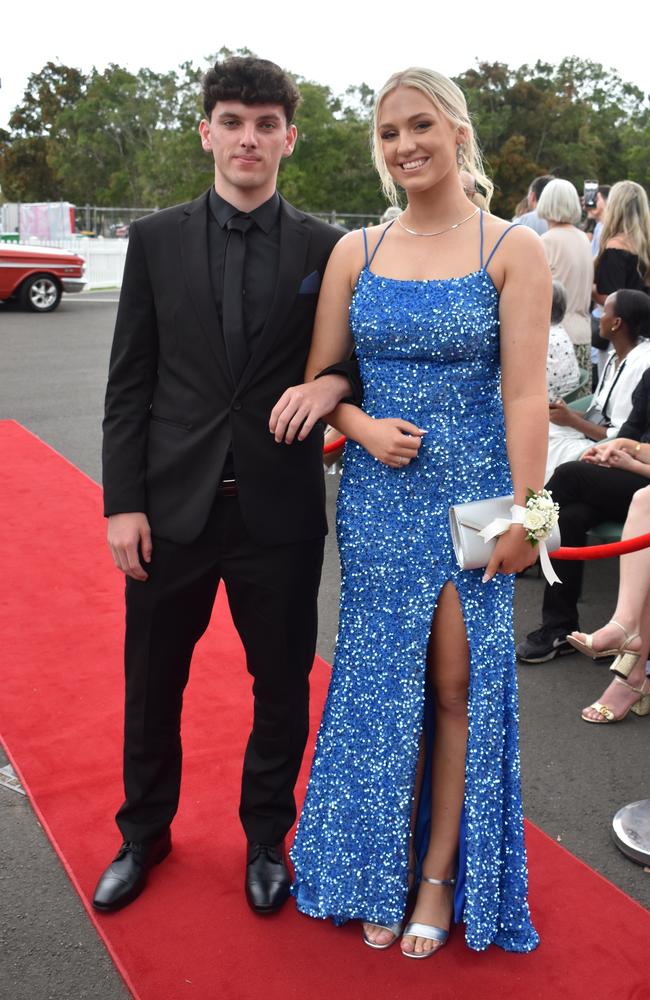 Riley Shortland and Georgia Frohmuller at the Pacific Lutheran College Formal held at the Sunshine Coast Turf Club on November 15, 2024. Picture: Sam Turner