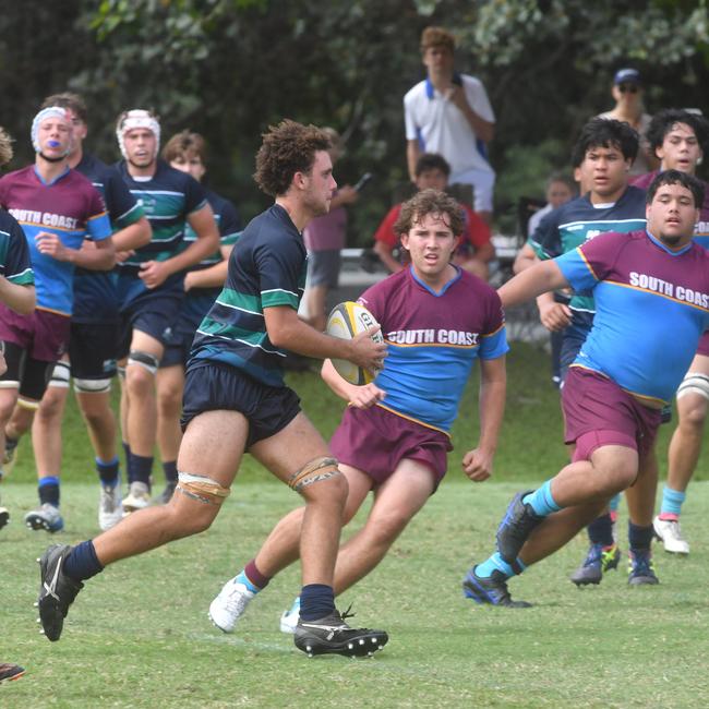 QLD Rugby Union State Championships (17-18 years boys) at the Townsville Sports Precinct. Friday May 23. South Coast against Metro North. Picture: Evan Morgan