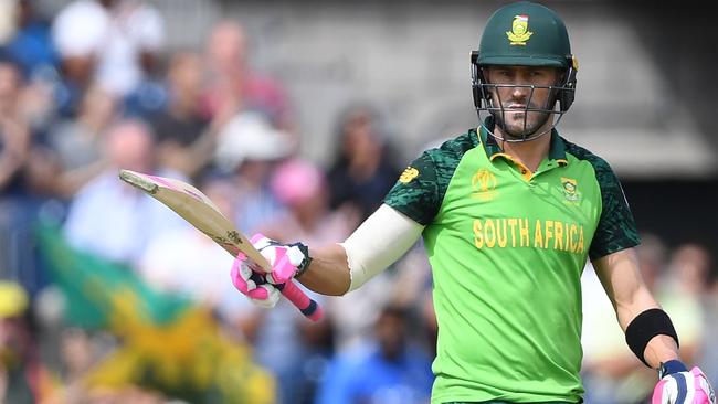 South Africa captain Faf du Plessis says Australia’s confidence from its previous World Cup successes is like having an extra player. Picture: Paul Ellis/AFP