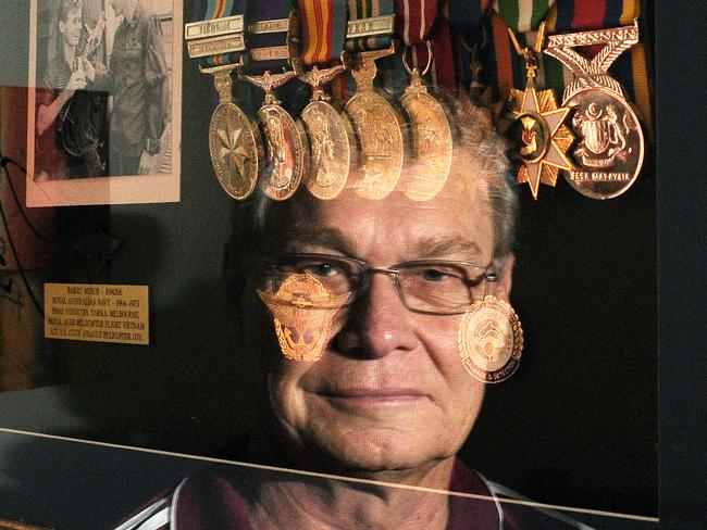 Barry Musch of Lota, who served in Vietnam and the Navy in helicopters as a gunner. Picture: Peter Cronin