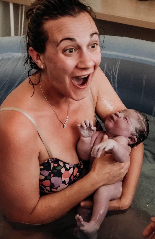 Moranbah mother Michelle Purvis chose to have her second born child via homebirth on November 20. Photo: Martha Grace Birth Photography