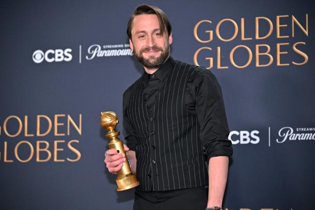 Kieran Culkin won the Golden Globe for best supporting actor for Jesse Eisenberg's awkward road trip comedy 'A Real Pain'