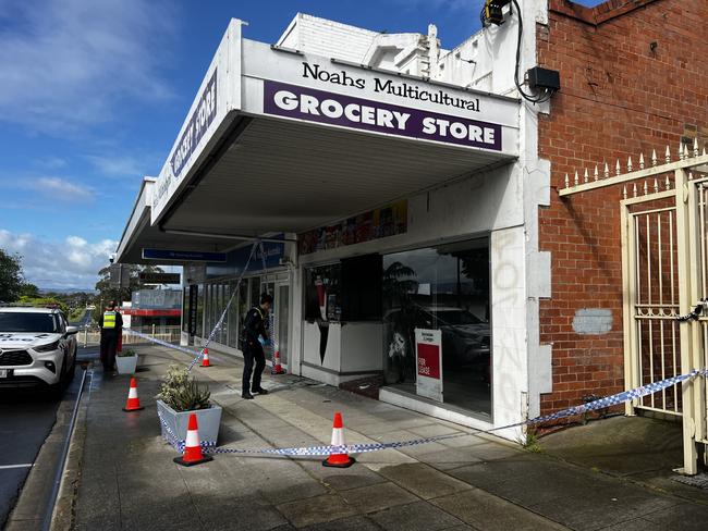 Minor damage was done to the front of the premises. Picture: Jack Colantuono