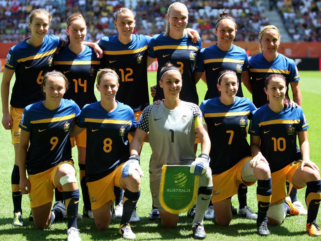 The Matildas’ 2011 World Cup squad had blended youth and experience, with the first XI including youngsters Ellyse Perry, Emily van Egmond, Kyah Simon, Caitlin Foord and Elise Kellond-Knight. Picture: AFP