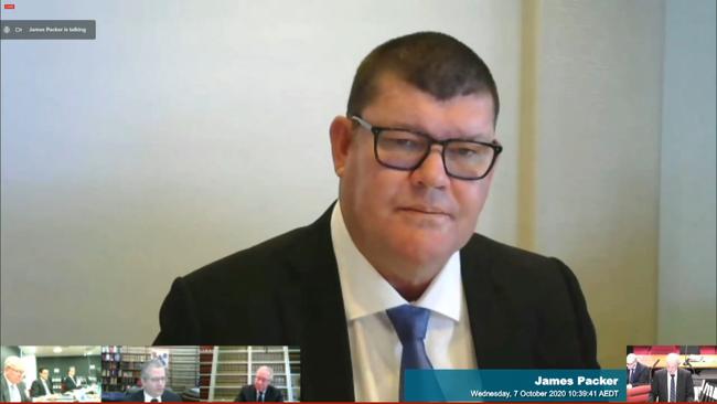 James Packer giving evidence to the Bergin inquiry.