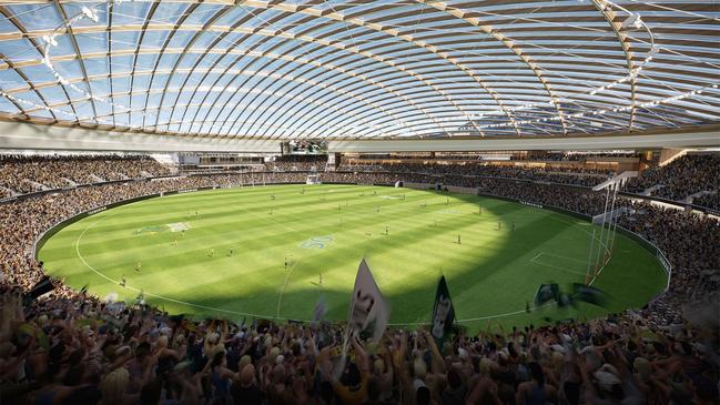The proposed AFL stadium is a key point of contention in the no-confidence vote debate. Picture: Supplied