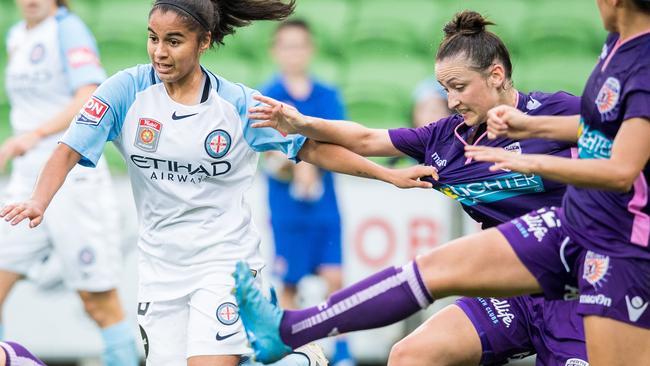 Jacynta Galabadaraachchi saw game time in the W-League this season for Melbourne City.