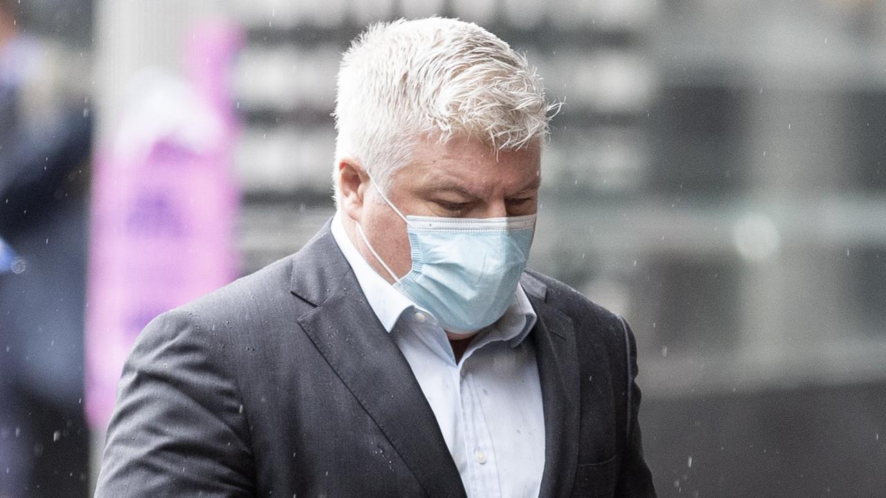 Former cricketer Stuart MacGill fronts court after being charged with intimidation and using offensive language in public. Picture: NCA NewsWire / Nikki Short