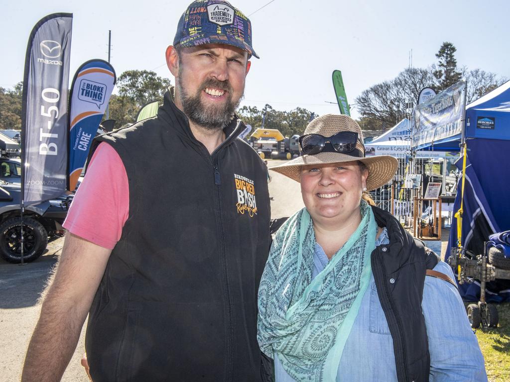 Andrew and Charleigh Brown at the Queensland Outdoor Adventure Expo, Toowoomba Showgrounds. Friday, July 29, 2022. Picture: Nev Madsen.