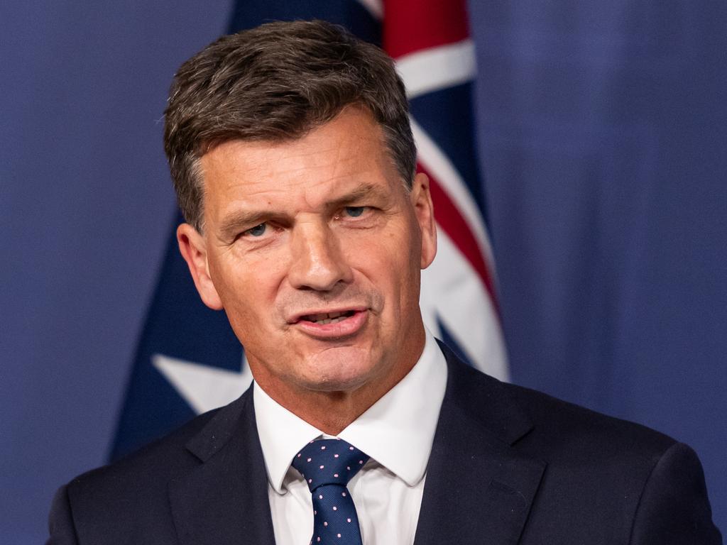 Angus Taylor has long had ambitions for the top job and has economic credentials party’s shadow treasurer. Picture: NewsWire / Monique Harmer