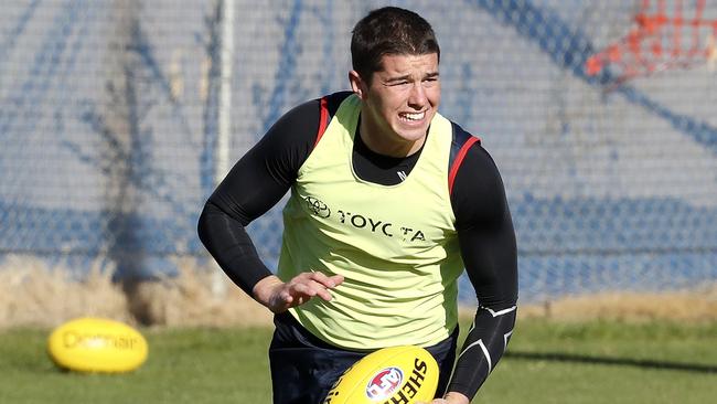 Ned McHenry at Crows training on Friday ahead of his AFL debut. Picture: Sarah Reed.