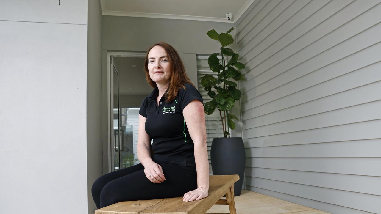 Pictured at her home in Glenbrook at the foot of the Blue Mountains in Sydney is Yasmin Knight who recently installed new CCTV at her home. Picture: Richard Dobson