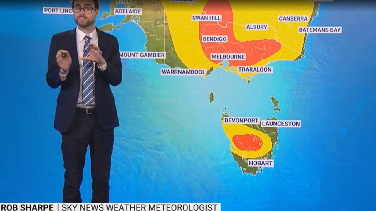 Sky News meteorologist Rob Sharpe says thunderstorms are forecast for most of the country on Tuesday. Picture: Sky Weather