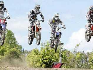 Josh Coppins, JDR Motorex KTM’s Brendan Harrison, Jay Marmont and JDR Motorex KTM Matt Moss practise at Coolum.