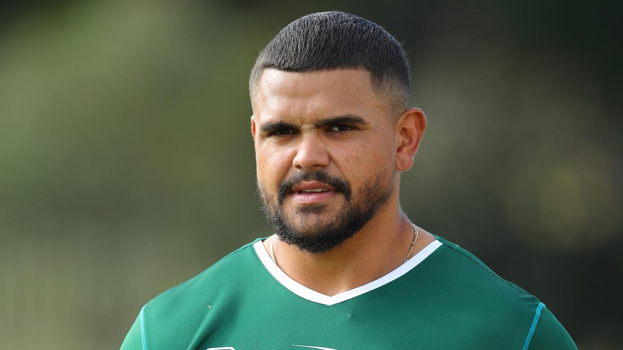 DAILY TELEGRAPH. Latrell Mitchell at South Sydney Rabbitohs NRL team training. USANA Rabbitohs Centre, Maroubra. Monday 10/03/2025. Picture by Max Mason-Hubers