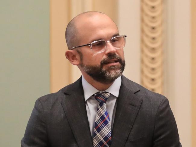 BRISBANE, AUSTRALIA - NewsWire Photos - June 12, 2024: The Shadow Minister for Shadow Minister for Investment and Trade of Queensland David Janetzki asks questions during todays Question time in State Parliment Brisbane.Photo NewsWire Scott Powick