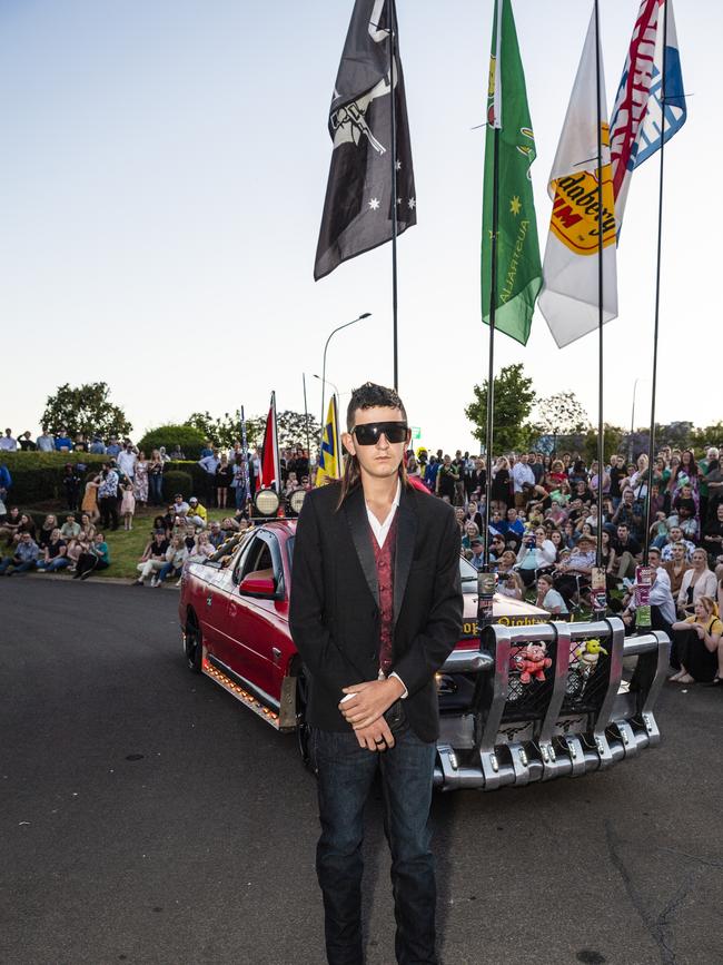 Alex Paynter arrives at Harristown State High School formal at Highfields Cultural Centre, Friday, November 18, 2022. Picture: Kevin Farmer