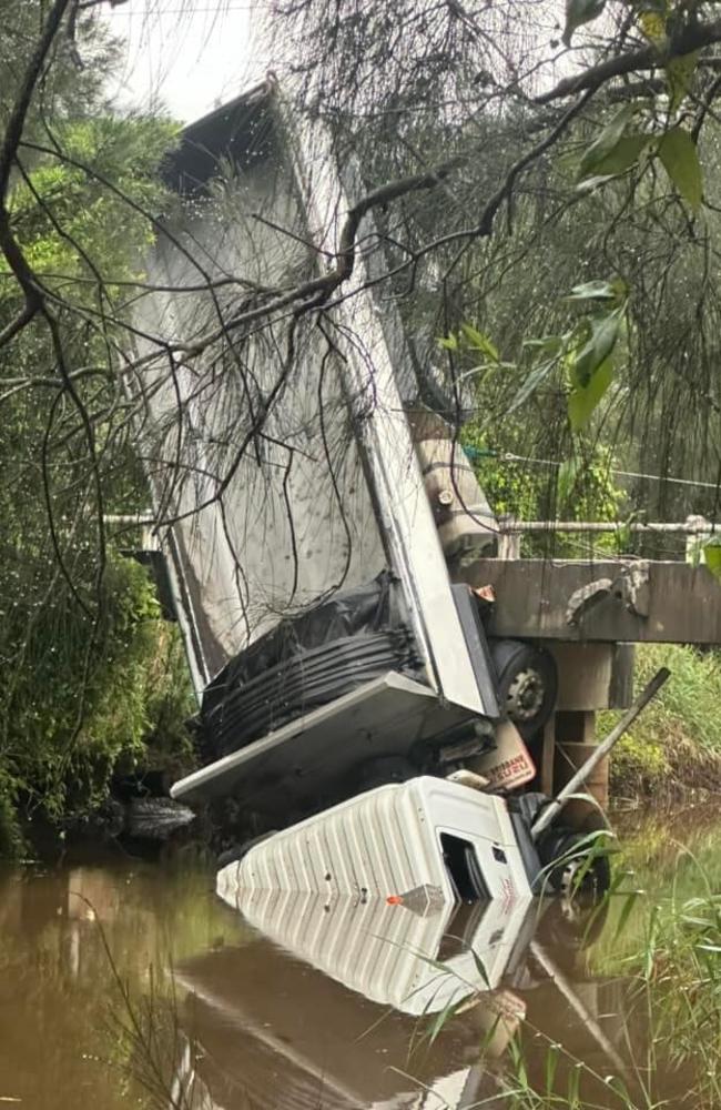 Emergency services called to truck crash on Pimpama Jacobs Well Rd, Pimpama. Photo: Sean Ritter/Facebook