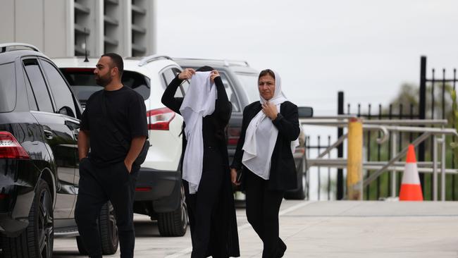 Female attendees wore the white mourning scarfs of the Alawi Islamic sect. Picture: NewsWire / David Geraghty